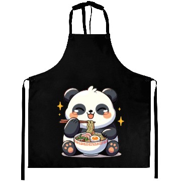 Discover Cute Panda Eats Ramen Noodles Pandas Ramen Aprons