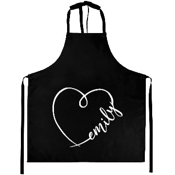 Discover Emily Name Heart Calligraphy Aprons