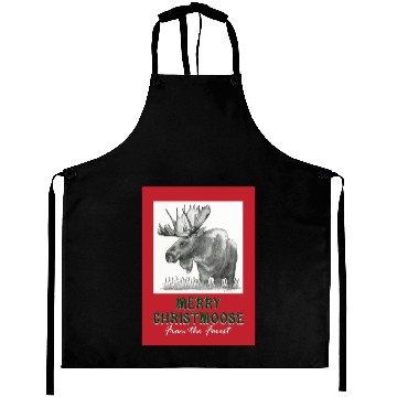 Discover XMAS Card MOOSE Aprons