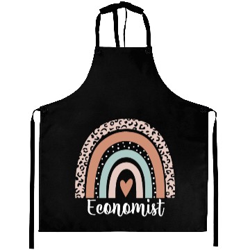 Discover Economist Rainbow Leopard Funny Economist Aprons