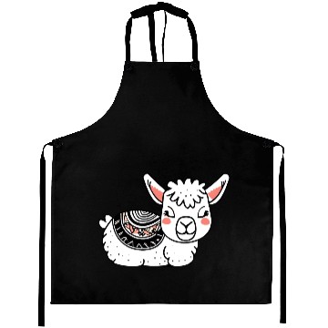 Discover Adorable Llama Resting Aprons