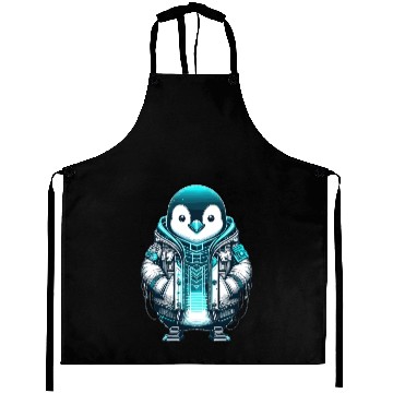 Discover Cool Synthwave Cyberpunk penguin Lover Gift Aprons