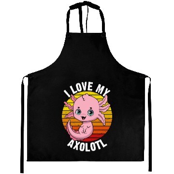 Discover I Love My Axolotl in Retro Aprons
