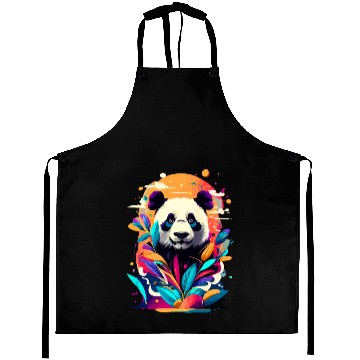 Discover Giant Panda Colourful - Cute Panda Bear Bamboo Aprons