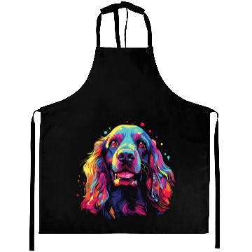 Discover Watercolor Colorful Cocker Spaniel Aprons