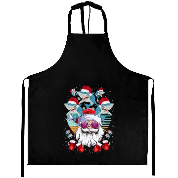 Discover Santa Claus Shark Christmas Aprons