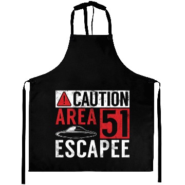 Discover Caution Area 51 Escapee Alien Aliens Ufo Gifts Aprons