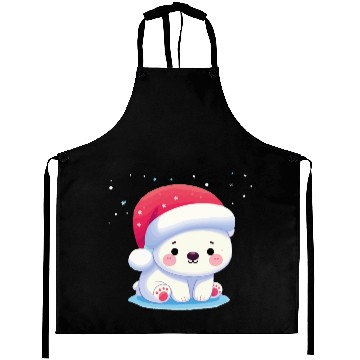 Discover "Snowflakes and Smiles: The Polar Bear on Christma Aprons