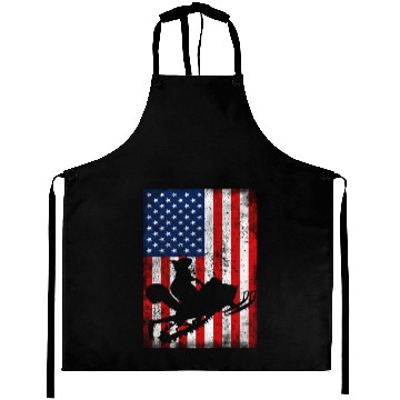 Discover Cute Squirrel Snowmobile USA Flag Snowmobiling Aprons