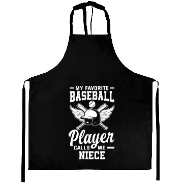 Discover My Favorite Baseball Player Calls Me Niece Aprons