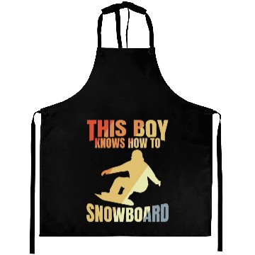 Discover Funny Snowboarding Boy Aprons