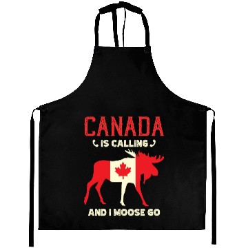 Discover Canada Moose Canadian Flag Maple Leaf Aprons