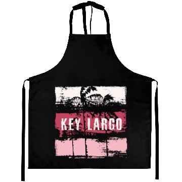 Discover Key Largo Florida Vacation Souvenir Abstract Aprons