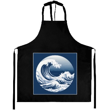 Discover Waves Ocean Serenity Minimalistic copy Aprons