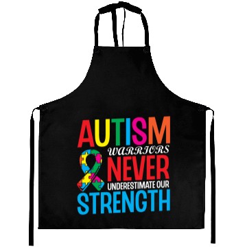 Discover Autism Warriors Never Underestimate Our Strength Aprons