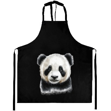Discover Cute Panda Bear Cub Watercolor Painting Portrait Aprons