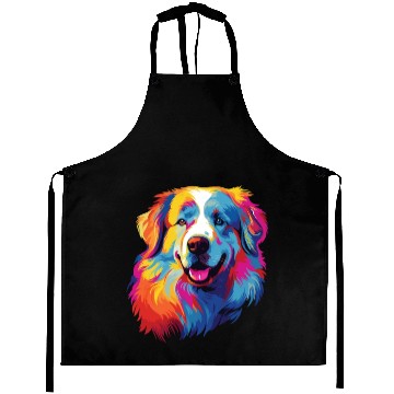 Discover Watercolor Colorful Great Pyrenees Aprons