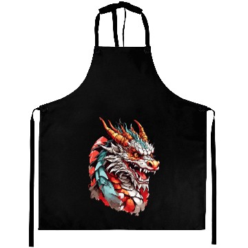 Discover Chinese Dragon Head Aprons design