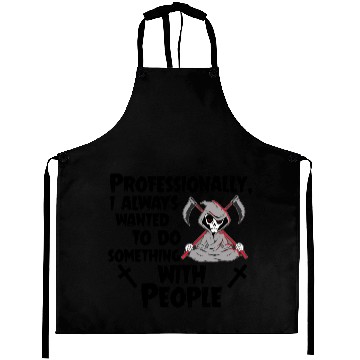 Discover Grim Reaper Funny, Working With People Aprons