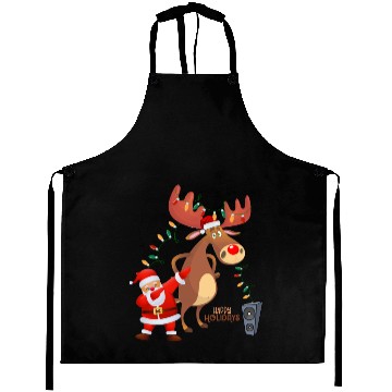 Discover Christmas Lights Dabbing Santa Dancing Rudolph Aprons