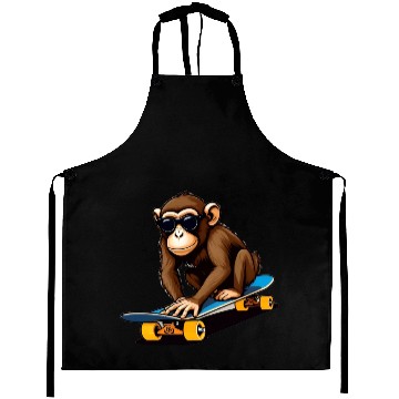 Discover The Monkey Skateboarder For Monkey Lovers. Aprons