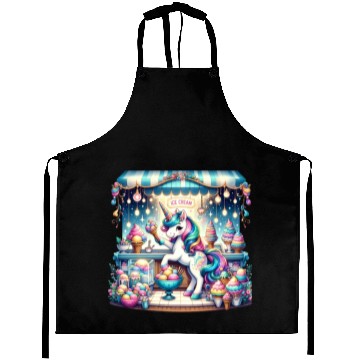 Discover Unicorn Ice Cream Vendor Aprons