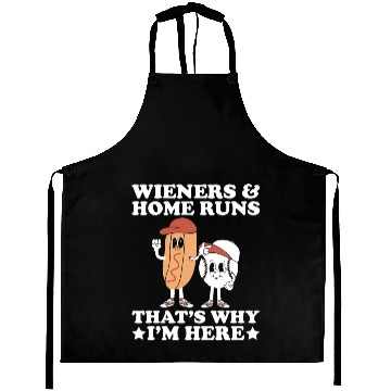 Discover Wieners Home Runs Funny Baseball Player Aprons