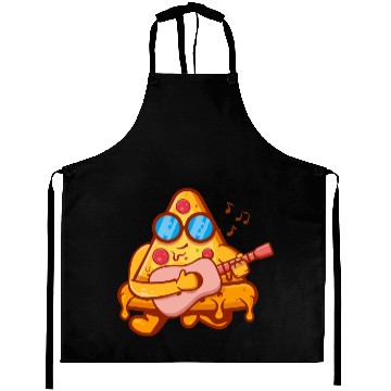 Discover Cool Pizza Playing Guitar Aprons