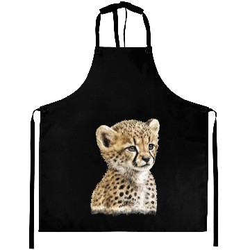 Discover Baby Cheetah Watercolor Painting Portrait Aprons