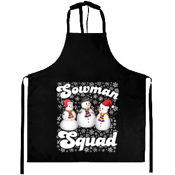 Discover Snowmen Sowman Squad Friends X-Mas Snow Lover Aprons