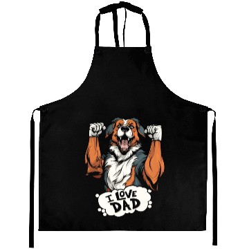 Discover Australian Shepherd Aussie Dog I Love Dad Aprons