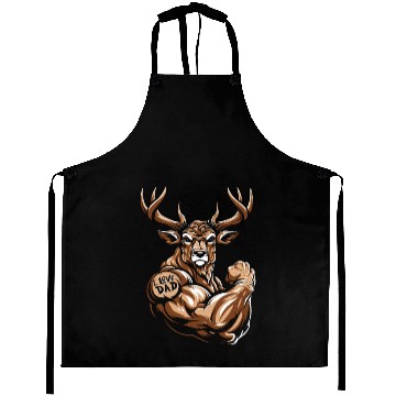 Discover Deer Biceps Tattoo I Love Dad Aprons