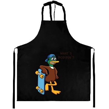 Discover What's Poppin Duck Skaterboy Skateboardkid Aprons