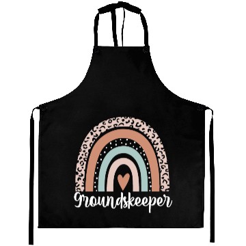 Discover Groundskeeper Rainbow Leopard Funny Groundskeeper Aprons