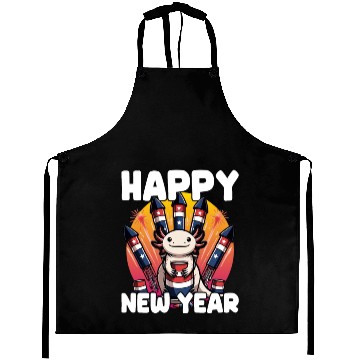 Discover Axolotl Happy New Year Aprons