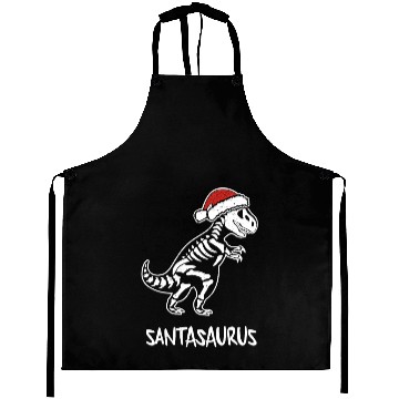 Discover Santasaurus T-Rex Dinosaur Christmas Themed Meme Aprons