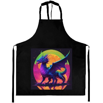 Discover neon dragon Aprons