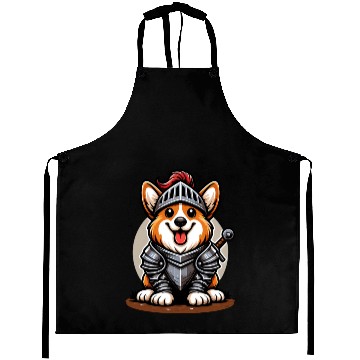 Discover Corgi in knight armor Aprons