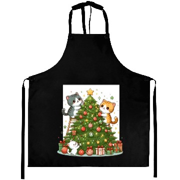 Discover Kittens decorate a Christmas tree Aprons