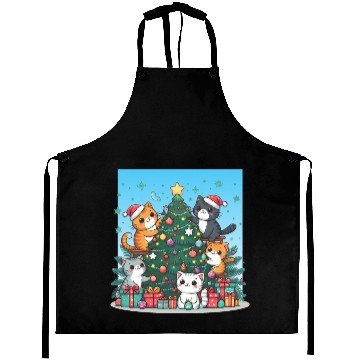 Discover Kittens decorate a Christmas tree Aprons