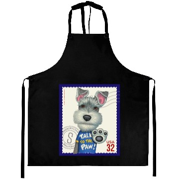 Discover Cute Funny Schnauzer Stamp Aprons