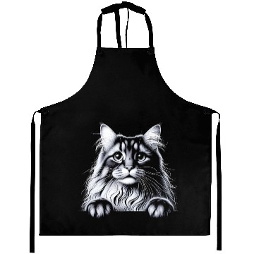Discover More Treats persian 2- Cute realistic cat drawing Aprons