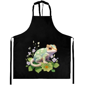 Discover Cute Chameleon for Lizard Pet Lover Aprons