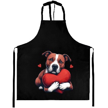 Discover Pitbull Love Cartoon Aprons