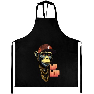 Discover Hip hop monkey with rapper hat Aprons