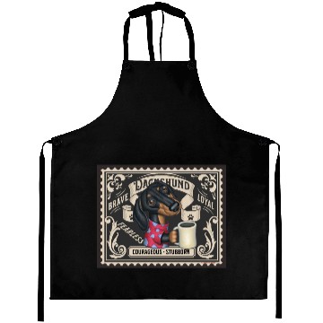 Discover Cute Dachshund & Coffee Stamp Aprons