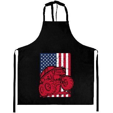 Discover Monster Truck American Flag Aprons