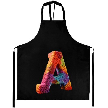Discover realistic knitted letter "A" Aprons