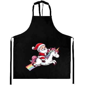 Discover Santa Riding Unicorn Aprons