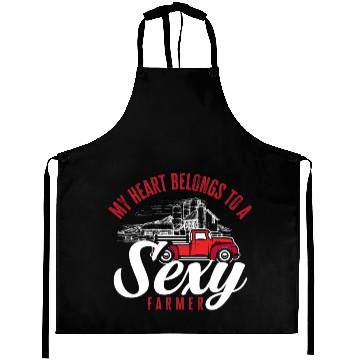 Discover My Heart Belongs To A Sexy Farmer Fun Farmer Gift Aprons